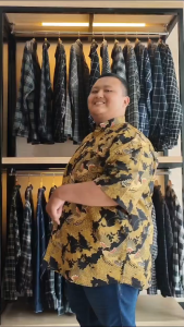 ICW Kemeja Batik Jumbo 5XL 6XL 7XL 10XL LD 164 Kemeja Ukuran 15 16 17 18 18.5 Xtra Big Size Super Besar Hem Batik Big Size