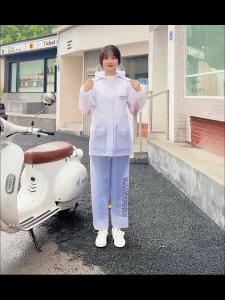 【100% breathable】raincoat motorcycle 2024 new fashion raincoat waterproof high quality rain coat motorcycle waterproof baju hujan hooded raincoat suit raincoat with pants oxford cloth raincoat rainsuit motorcycle (Coat + Pants)