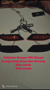Lampu Bumper Lampu Led Bar HRV Mata Kucing Honda Reflector belakang nyala senja Rem Sein Running Mika Merah & Mika Smoke