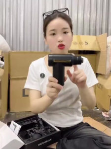 Máy massage cầm tay - 6 chế độ mini - máy massage lưng mát xa cổ vai gáy giảm đau nhức màn hình led cao cấp Smart Trend Bảo hành 12 tháng