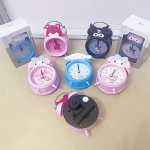 Cinnamoroll Sanrio Kuromi Cartoon Alarm Clock Student Silent Creative Cute Childrens Bedroom Bedside Table 3-inch Clock