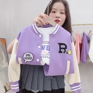 jaket anak perempuan terbaru umur 6-10 tahun r baseball gaya korea style