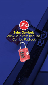 Zehn Gembok 21152Rd 23Mm Red Tsa Combo Padlock