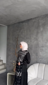 NATHALIE DRESS SILK KOMBINASI TILLE BRUKAT BUSUI FRIENDLY DRESS KONDANGAN GAMIS BRUKAT TERBARU GAUN