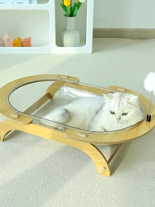【Junjun】หลุมแมว ที่นอนสัตว์เลี้ยง ของเล่น 2in1 หลุมอะคริลิค ที่นอนอวกาศ งานไม้แข็งแรง ถอดออกได้