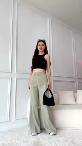 🛍️𝐍𝐞𝐰 𝐜𝐨𝐥𝐥𝐞𝐜𝐭𝐢𝐨𝐧🛍️ PANDA0013 งานใหม่ล่าสุดกางเกงขากระบอกใหญ่เอวสูงแต่งกระดุมหน้าทรงสวยมากพร้อมส่ง🛍️