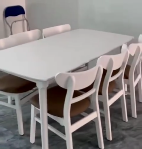 BÀN ĂN CƠM 6 GHẾ GỖ MANGO - BỘ GỒM một bàn 1M60 + 6 GHẾ - BH 12 THÁNG