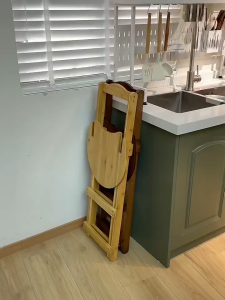 Bamboo Folding Bar Chair Household Portable multifunctional Dining Chair 70/85/95cm Cafe Living Room Practical Chair 吧台椅
