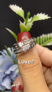TINO TINO Cincin Couple D90 Wedding Ring Love premium Zirconia/Cincin Pasangan Tunangan Nikah Premium