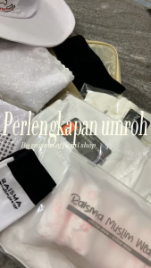 Raisma - Paket Perlengkapan Umroh Haji Wanita Dapat Panty kaos Dalam Kaos Kaki Sarung Tangan Sepatu Tawaf Topi