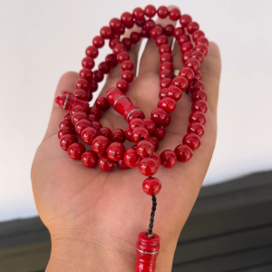 Tasbih Muslim 99 Butir Batu Marjan dim 8 mm Berkualitas