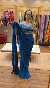 new party wear ready to wear sarees with embroidery work