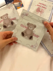BW-C1151 Plastik Ziplock Cute Bear Tempat Penyimpanan Aksesoris Serbaguna / Plastik Souvenir Klip
