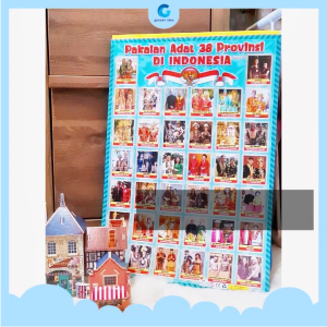 Paket 5 Poster Edukasi Belajar Budaya Adat Nusantara Indonesia
