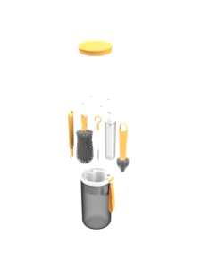 6 in 1 Baby Bottle Brush Cleaning Set Nursing Silicone Bottle Cleaner Brush Travel Nipple Brush Silicone bottle washing bottle brush baby brush pacifier brush straw brush cleaning set safe rotating cleaning brush