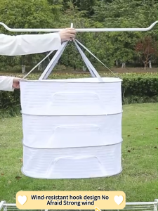 Drying Net Foldable Fishing Vegetable Hanging Drying Rack 1-4 Layers Of Vegetable/Fish Drying Net