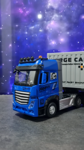 Diecast Miniatur Mainan Mobil Kontainer Truk Trailer Transport Heavy Cargo Metal Skala 1/24 Jumbo