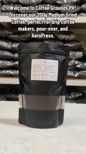 Coffee Grounds PH - Premium Barako 200g | Medium Grind x Dark Roast Organic Coffee in Resealable Pouch For Coffee Maker