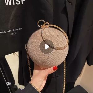 【พร้อมส่ง-ราคารดี】กระเป๋าสะพายข้าง สไตล์เกาหลี  กระเป๋าผู้หญิง  แฟชั่น งานสวย การออกแบบทรงกลมเรียบง่ายและทันสมัย ส่งที่ไทย ตกแต่งไรน์สโตนที่สวยงาม