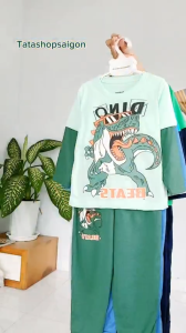 [HCM][11 đến 41kg] Bộ bé trai dài tay size đại chất cotton kiểu thể thao đẹp T142