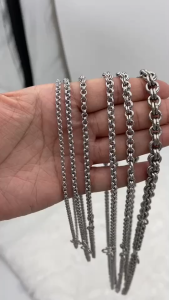 ลายห่วงคู่ สั่งทำ เพิ่มองค์ระได้ สแตนเลสแท้เกรด304 ไม่ลอก ไม่ดำ ใส่อาบน้ำได้ปกติ เครื่องประดับ สร้อยคอ ใส่ได้ทั้งเด็กและผู้ใหญ่