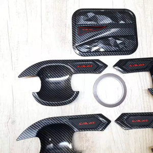 Paket Variasi Outer Pintu Handle Tank Cover Cover Spion Mobil Toyota Calya 2016 - 2024 Carbon