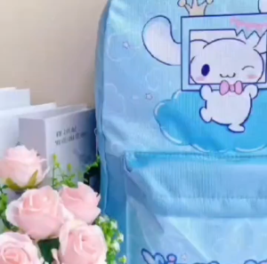 KTPH 16inches cartoon print fabric elementary backpack