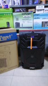 konzert PA-15 15" 500W Portable Trolley Speaker with USB/SD FM Radio BT & 2 Wireless Mic