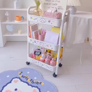 Kệ đựng đồ đa năng 3 tầng  4 tầng kệ xe đẩy có bánh xe di chuyển/ có sỉ