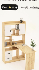 FREESHIP HCM - Bàn Học Bàn Làm Việc Liền Kệ Gỗ MDF Tatana BH003 – có thiết kế theo yêu cầu