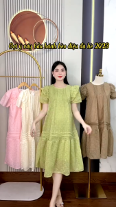 ĐẦM VÁY BẦU CỘC TAY-ĐẦM BẦU DÁNG SUÔNG  SANG CHẢNH  MẶC XINH