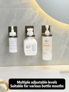 MEIDOO Wall-mounted Shower Gel Holder Without Drilling Hanging Rack to Hang Bottles Pressed Wall Hangers