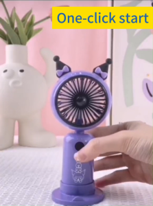 Kulomi Handheld Fan with USB Rechargeable Portable Mini with Turbo Fan Can Be Used as a Mobile Phone Holder Cartoon Cute Fan Gift Choice for Children