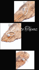 Cincin Topaz White Perak 925 Asli Wanita Pazetta