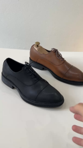 Giày Oxford Captoe Da Bò Nam Màu Nâu Giày OF Nam Da Thật Màu Đen