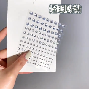 1 Sheet Pearl Decoration Stickers Face Drill Stickers Rhinestone Pearl Diamond Sticker Eyebrow Face Decoration