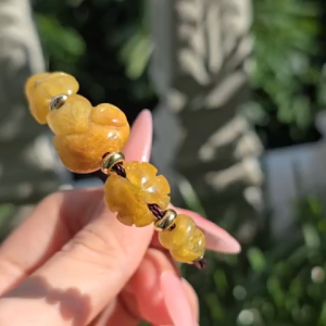 Vòng cáp ngũ điếu 2 cỏ 4 lá hồ ly TA Tóc Vàng VIP siêu dày tóc ánh kim - Phong Thủy TUDO