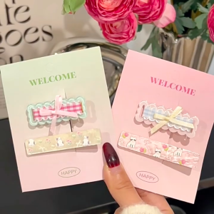 Pinapple กิ๊บติดผมรูปปากเป็ดสีลูกกวาดเรียบง่ายน่ารักสำหรับเด็กผู้หญิง กิ๊บหน้าม้าหวานและใช้งานได้หลากหลาย