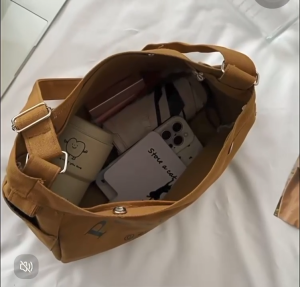 Large Capacity Spring/Summer Handheld Tote Bag for Womens Korean Canvas Bag Underarm Bag Texture Shoulder Bag