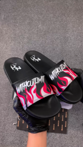 NAHA - Sandal Slop Pria Distro Wanita Karet Api Hitam Size 34 - 43