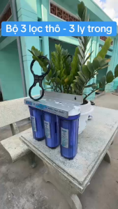 BỘ 3 CỐC LỌC THÔ KASA 10INch  TRONG SUỐT-LY LỌC NHẬP KHẨU CAO CẤP.