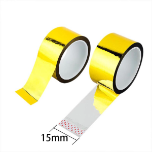 Gold Washi Tape Selotip Kertas Emas Adhesif Kuat & Mudah Dilepaskan Tanpa Residu Lem