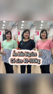Áo bầu xinh áo bầu công sở bigsize (HANNA 40-95KG) thiết kế thun cotton và cotton thấm mồ hôi tốt phù hợp đi làm đi chơi