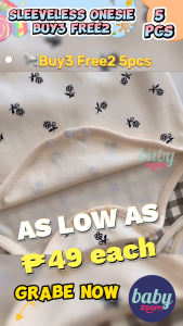 Buy3 Free2! BabyZoom Baby Girl Newborn Sleeveless Onesie 5pcs Romper Bodysuit Jumpsuits Kids Girl Clothes Baby Girl OOTD Breathable Cotton Random Design Cute Comfort Soft 5pcs 0-24m Girl Outfit Cod Free Shipping