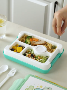 NUVOX Kids Lunch Box Ideal Leak-Proof Bento Box Moms Choice BPA and Chemical Dye Free Kids Bento Box Microwave and Dishwasher Safe Lunch Box(DinosaurUnicorn)