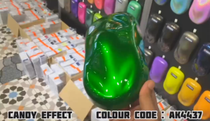 2K Paint  AIKKA AK4437 Candy Green Candy Series Automotive Car Motor Paint Aerosol Spray Cat Kereta Hijau DIY 车漆