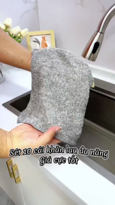 10 Khăn Lau Bếp Sợi Than Tre 2 Mặt Đa Năng Siêu Thấm Hút Lau Sạch Mọi Vết Dơ - Dầu Mỡ.vtcs.