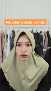 Bimbi Kerudung Bergo Dewasa Oval - Hijab Sport Olah Raga Stylish Size M Warna Olive