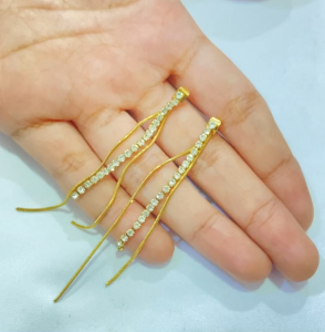 Noin - Anting Panjang Drop Titanium Korea Gold Anti Karat