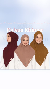 Khimar KALEZA SIZE M Valenshaqueen Hijab Bergo Tali Bahan Crinkle Airflow